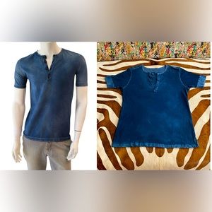 Men’s Distressed Slub Henley Tee Shirt Size XL 2XL